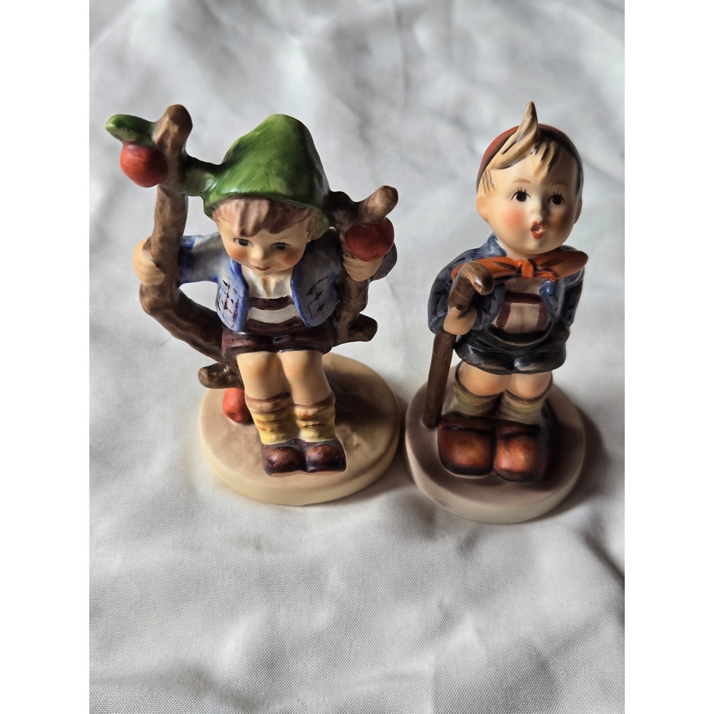 Goebel Hummel Figurines Apple Tree Boy 142 3/0 & Wayside Harmony 16 2/0 Set